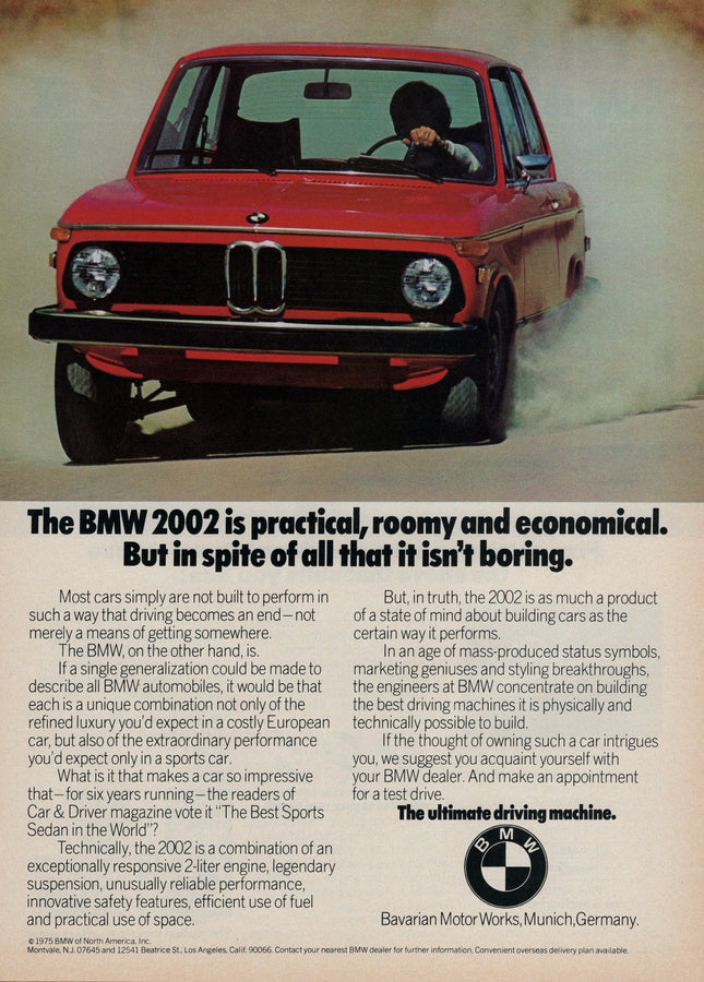 BMW-2002 Isn't Boring-Vintage-Print-Magazine-Ad-BIMMERtips.com