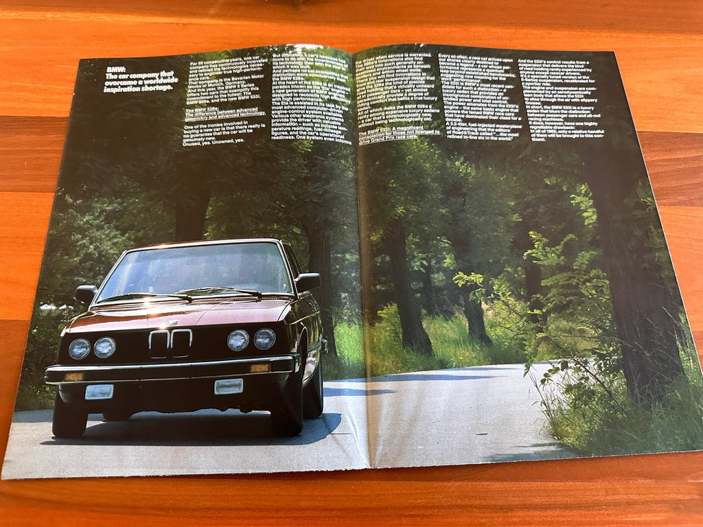 BMW-E28 528e, 533i, 1983 Foldout-Dealership-Sales-Brochure