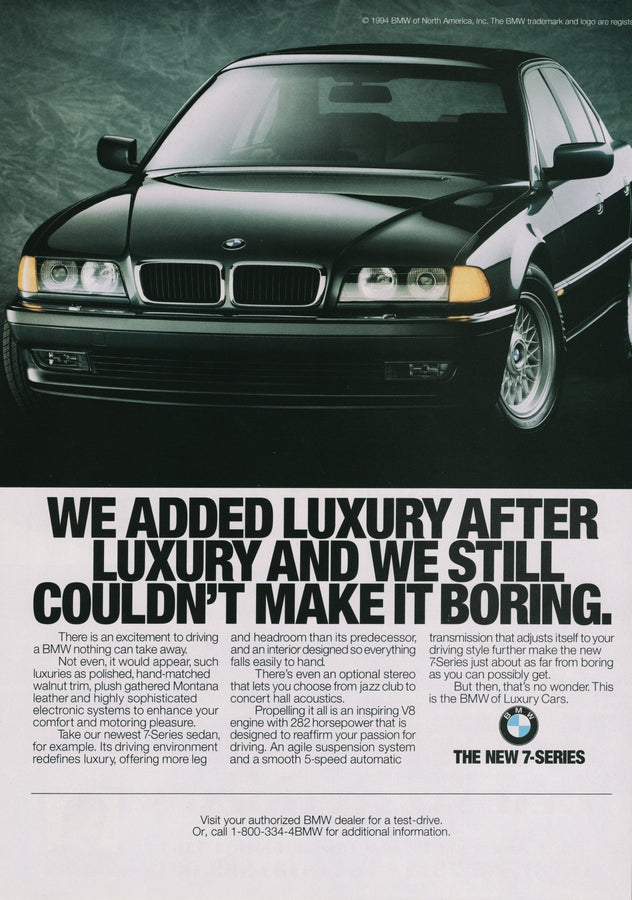 BMW-E38 Luxury After Luxury-Vintage-Print-Magazine-Ad-BIMMERtips.com
