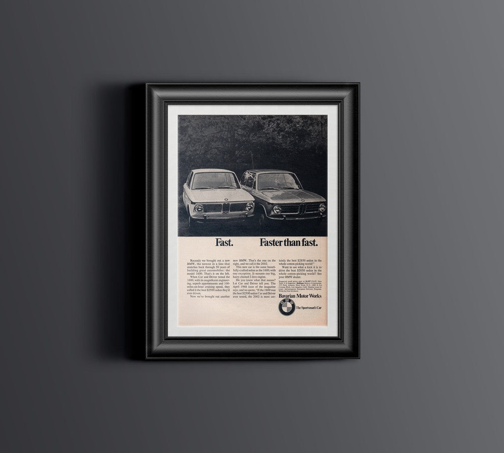 BMW-2002 Fast. Faster than Fast.-Magazine-Ad