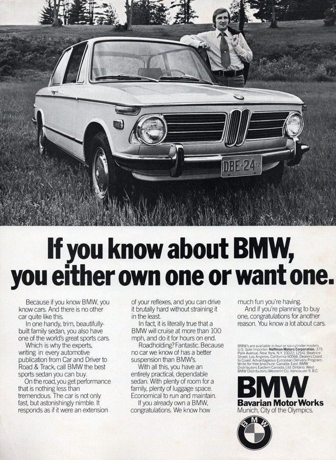 BMW-2002 Own One or Want One-Magazine-Ad