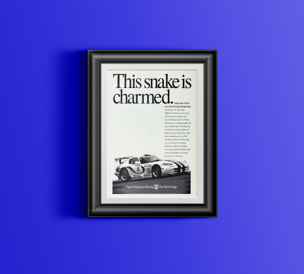 BMW-Dodge Viper Charmed-Magazine-Ad