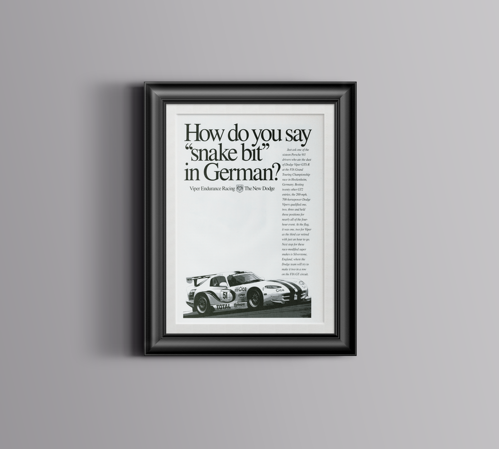 BMW-Dodge Viper "Snake Bit"-Magazine-Ad