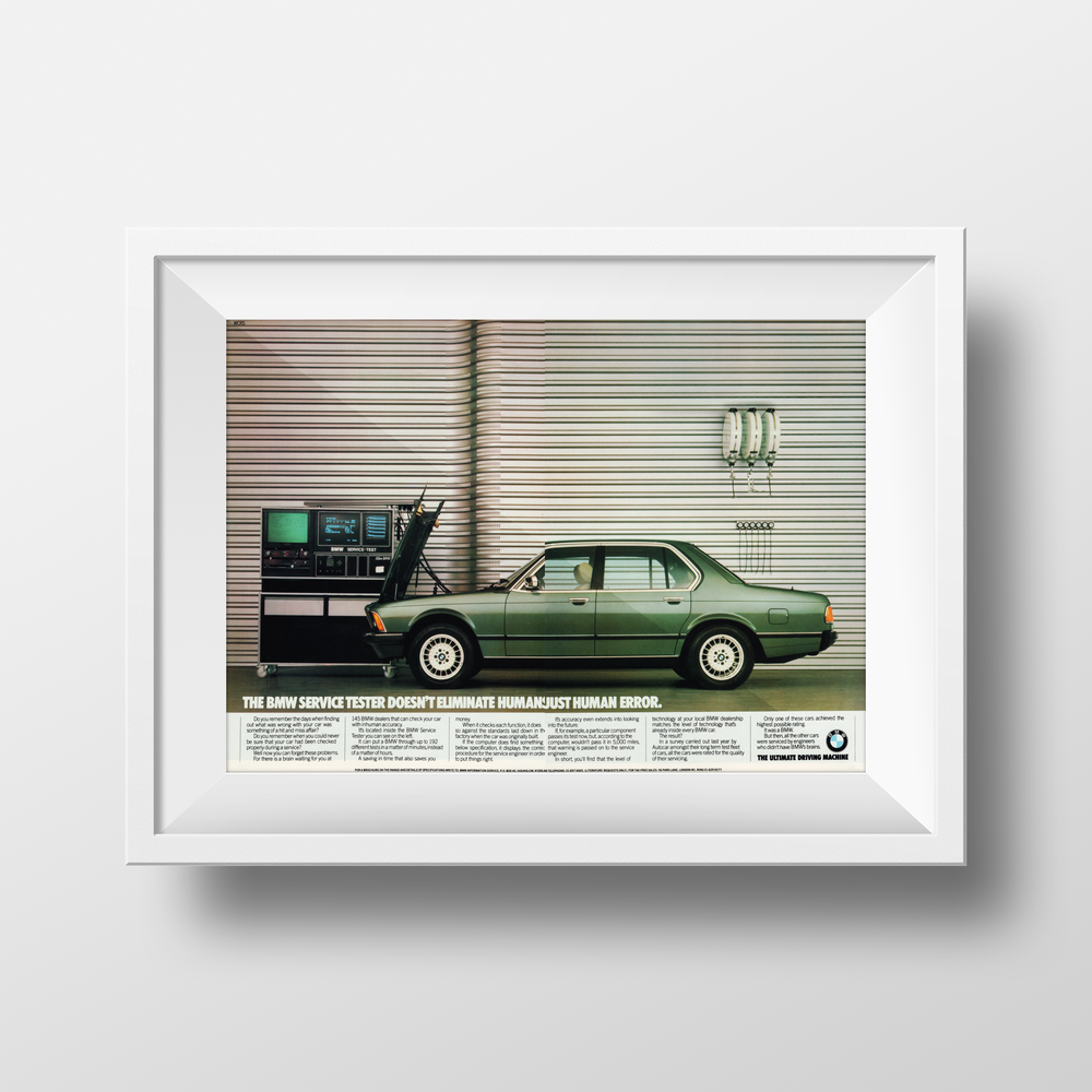 BMW-E23 Human Error-Vintage-Print-Magazine-Ad-BIMMERtips.com