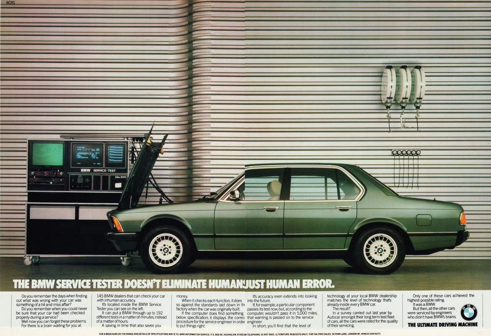 BMW-E23 Human Error-Vintage-Print-Magazine-Ad-BIMMERtips.com