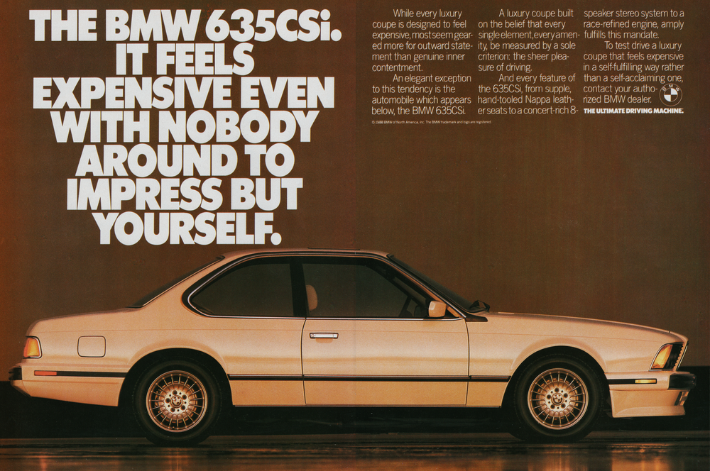 BMW-E24 635CSi Feels Expensive-Magazine-Ad