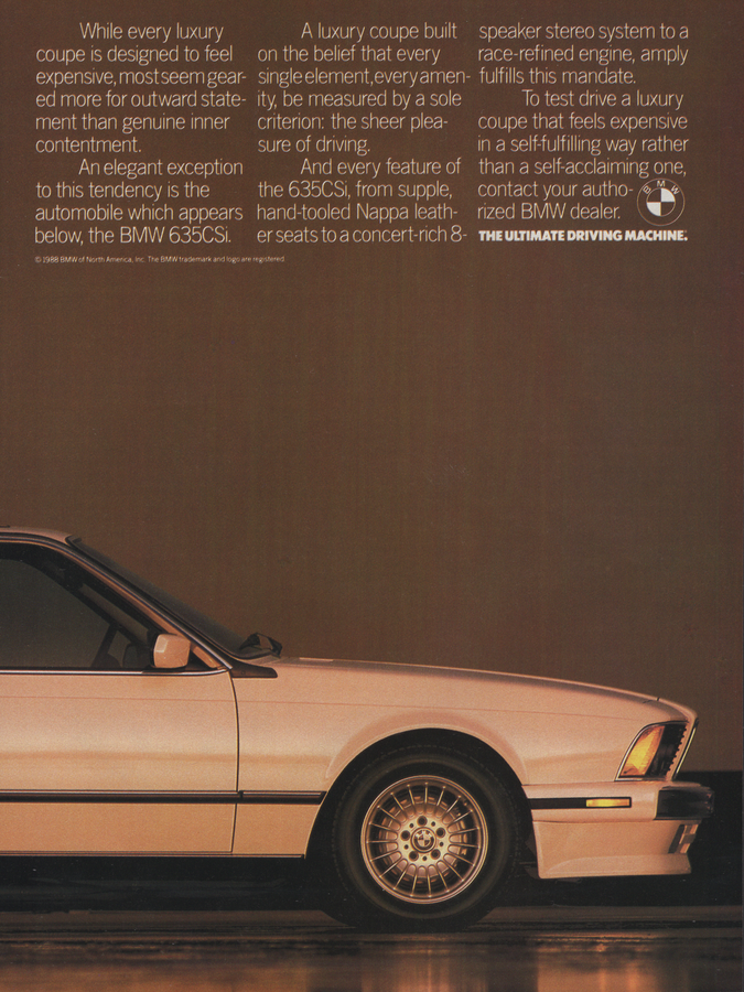 BMW-E24 635CSi Feels Expensive-Vintage-Print-Magazine-Ad-BIMMERtips.com