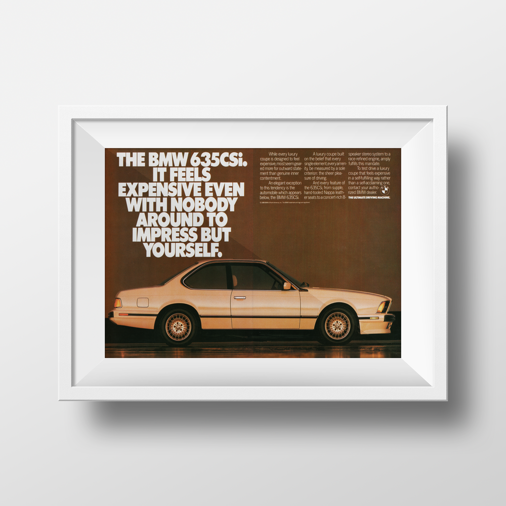 BMW-E24 635CSi Feels Expensive-Vintage-Print-Magazine-Ad-BIMMERtips.com