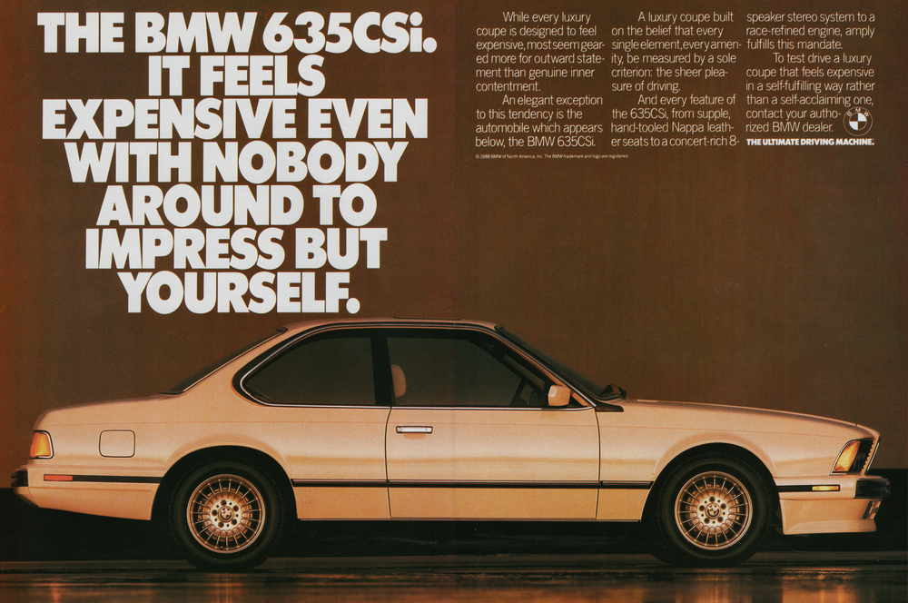 BMW-E24 635CSi Feels Expensive-Vintage-Print-Magazine-Ad-BIMMERtips.com