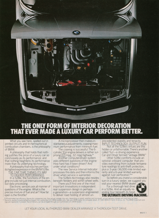BMW-E28 528e Interior Decoration-Magazine-Ad