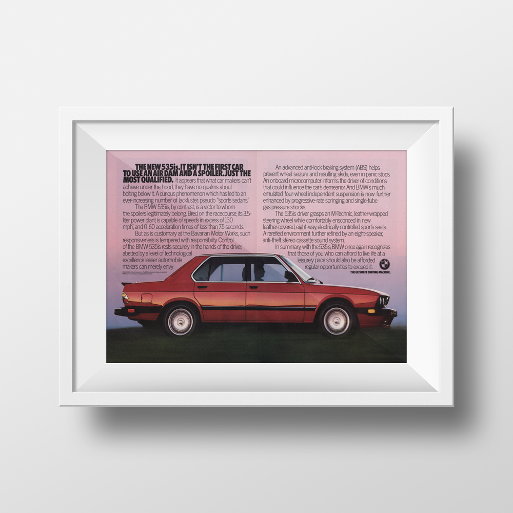 BMW-E28 535is Most Qualified-Magazine-Ad