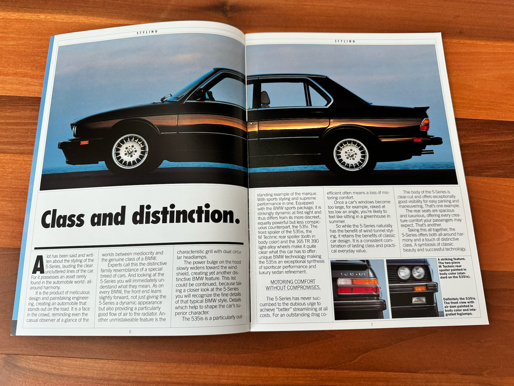 BMW-E28 Sedan, 1987-Dealership-Sales-Brochure