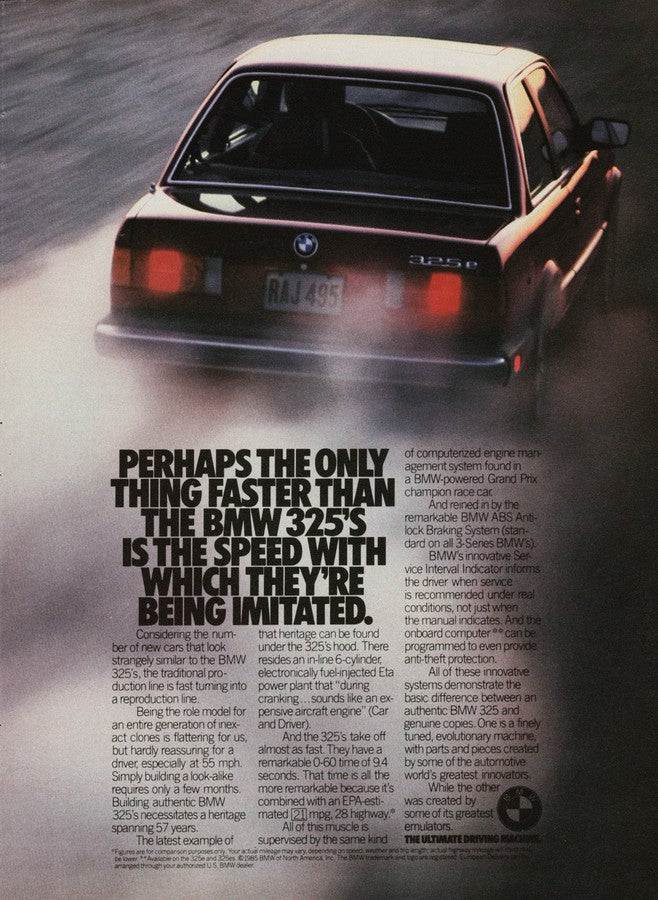 BMW-E30 325e 1985-Magazine-Ad