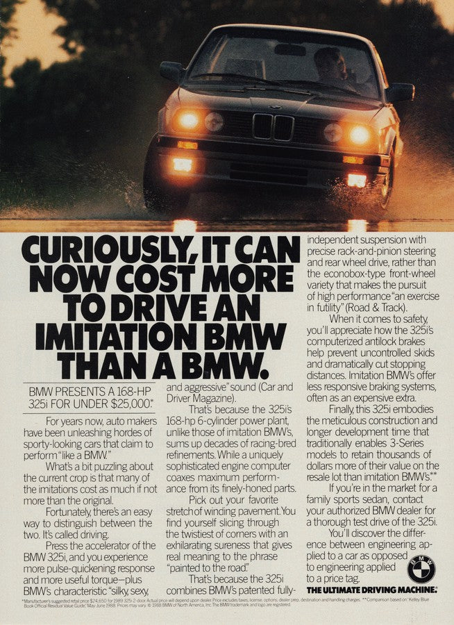 BMW-E30 325i for Under $25,000-Magazine-Ad