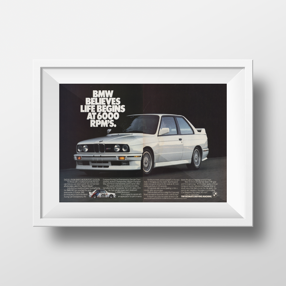 BMW-E30 M3 Life Begins at 6000 RPM's-Magazine-Ad
