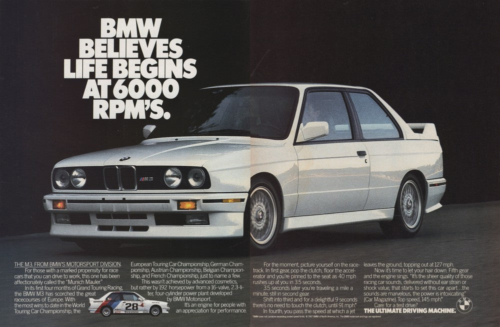 BMW-E30 M3 Life Begins at 6000 RPM's-Magazine-Ad