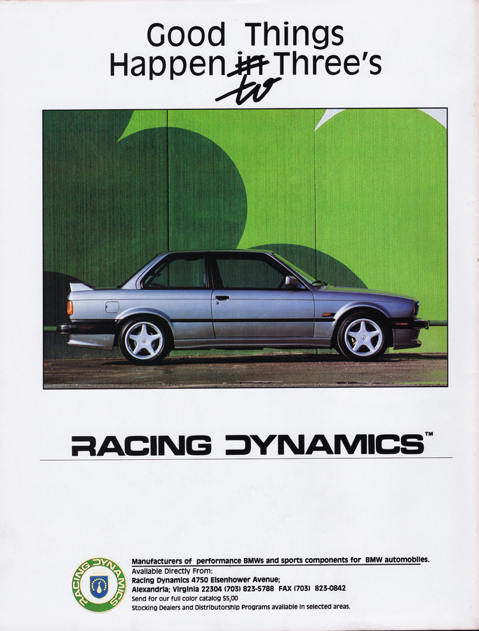 BMW-E30 Racing Dynamics Good Things Happen to Three's-Magazine-Ad