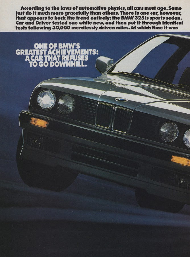 BMW-E30 Refuses To Go Downhill 325is-Magazine-Ad