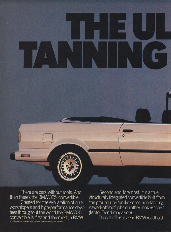 BMW-E30 Ultimate Tanning Machine a-Magazine-Ad