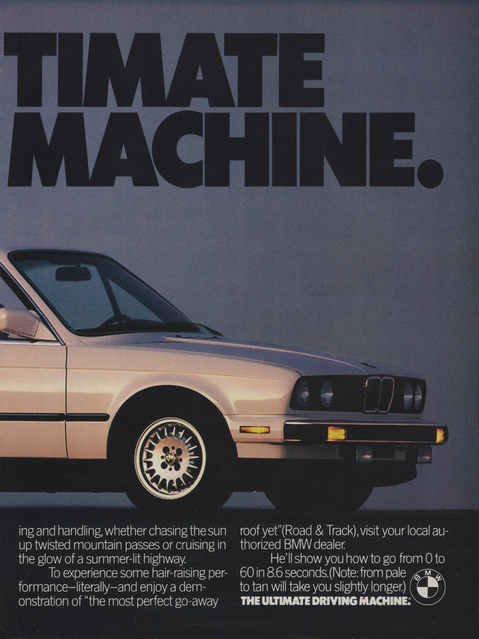 BMW-E30 Ultimate Tanning Machine a-Magazine-Ad