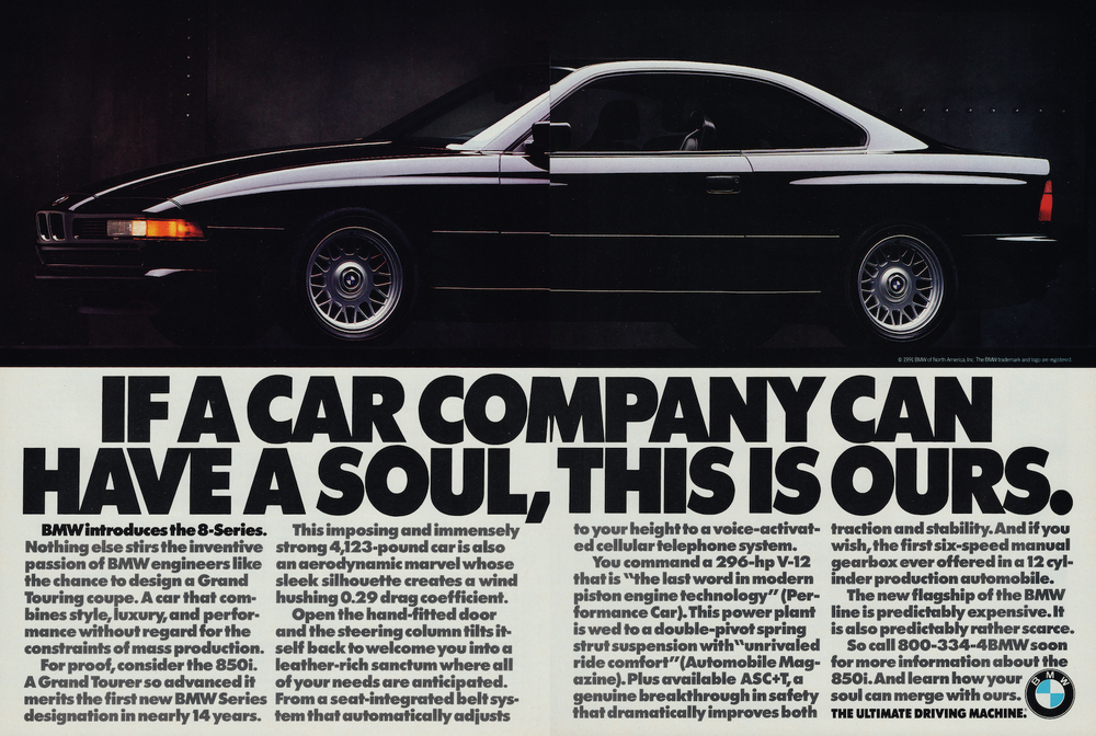 BMW-E31 850i Soul-Vintage-Print-Magazine-Ad-BIMMERtips.com