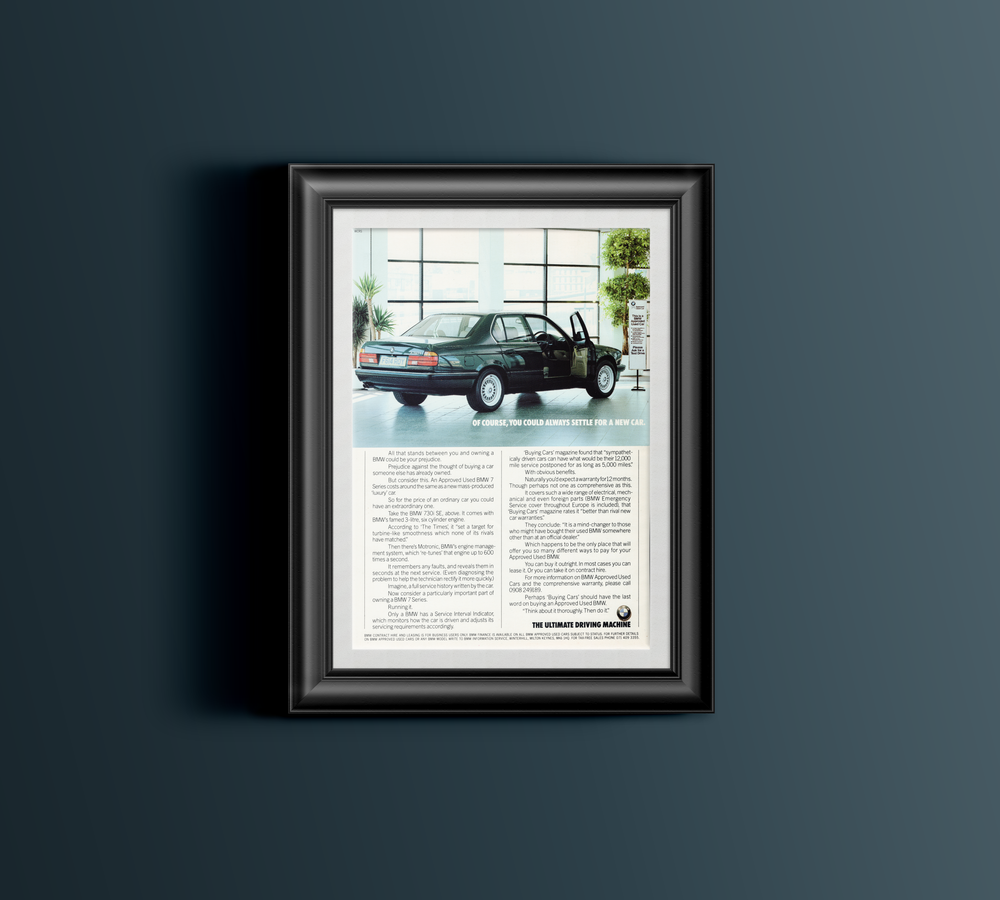 BMW-E32 730i Think About it Thoroughly-Magazine-Ad