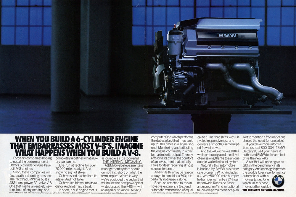 BMW-E32 M60 740i V8-Magazine-Ad