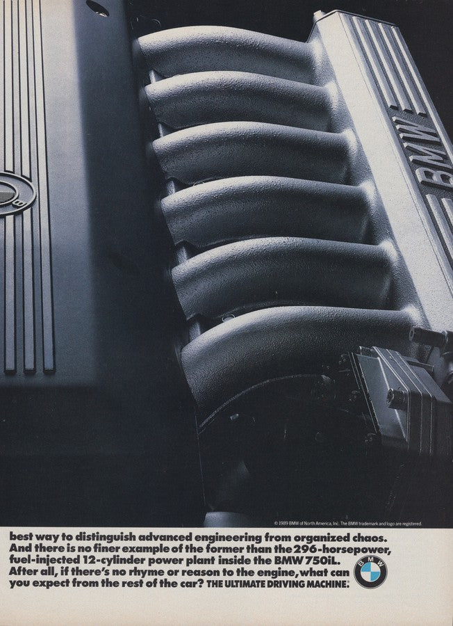 BMW-E32 V12 750iL Open the Hood of Your Car-Magazine-Ad