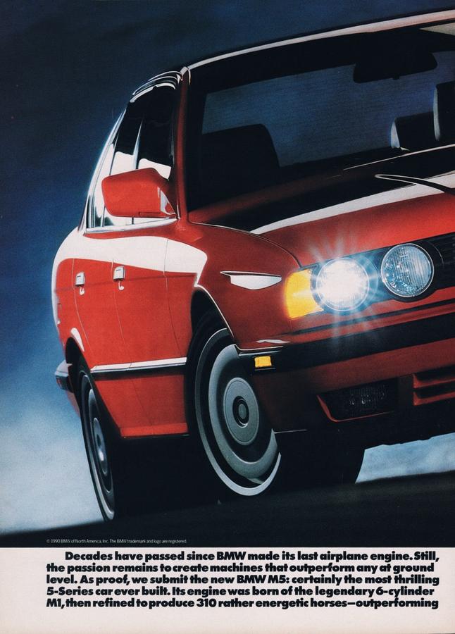 BMW-E34 M5 BMW Makes Machines that Fly-Magazine-Ad