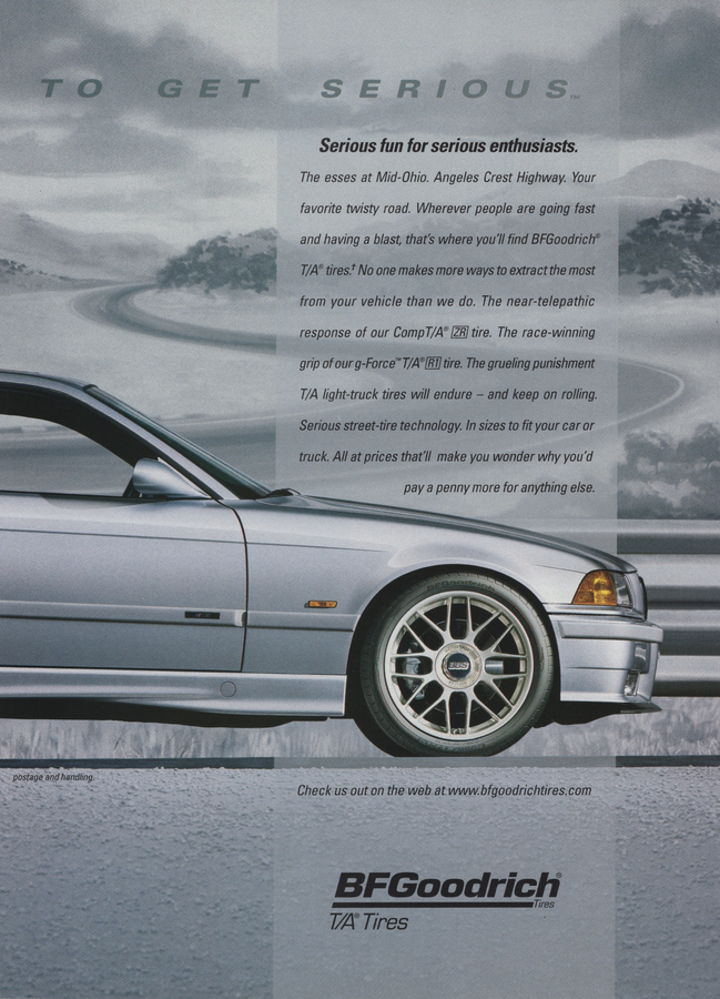 BMW-E36 M3 BFGoodrich-Vintage-Print-Magazine-Ad-BIMMERtips.com