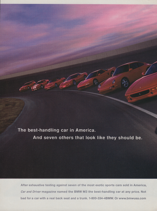 BMW-E36 M3 Best-Handling Car at Any Price-Magazine-Ad