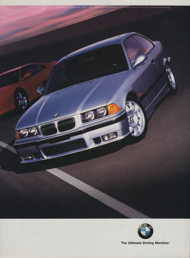 BMW-E36 M3 Best-Handling Car at Any Price-Magazine-Ad
