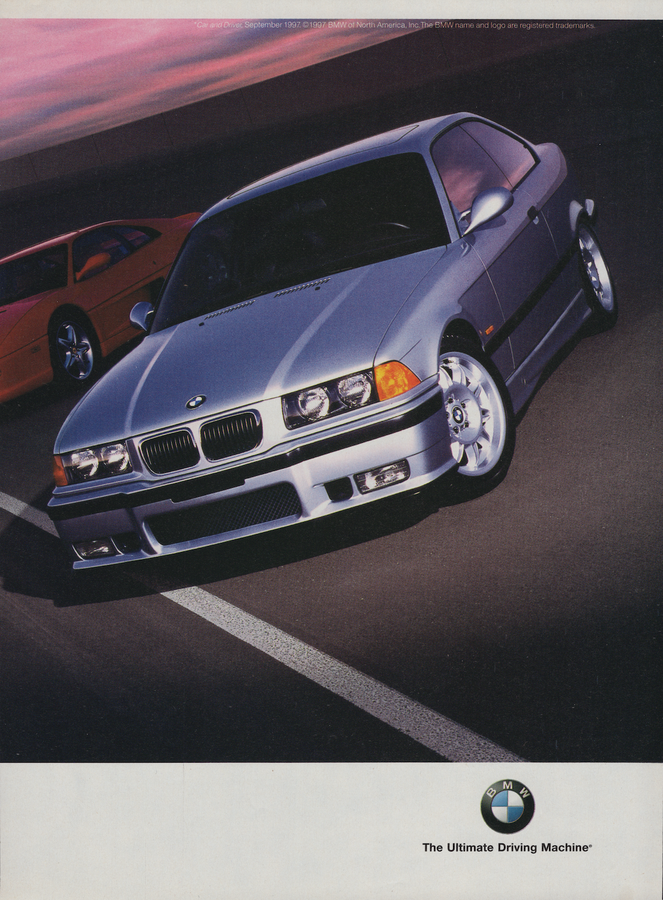 BMW-E36 M3 Best-Handling Car at Any Price-Vintage-Print-Magazine-Ad-BIMMERtips.com