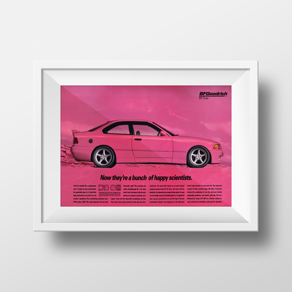 BMW-E36 M3 Good Happy Scientists BFGoodrich-Magazine-Ad