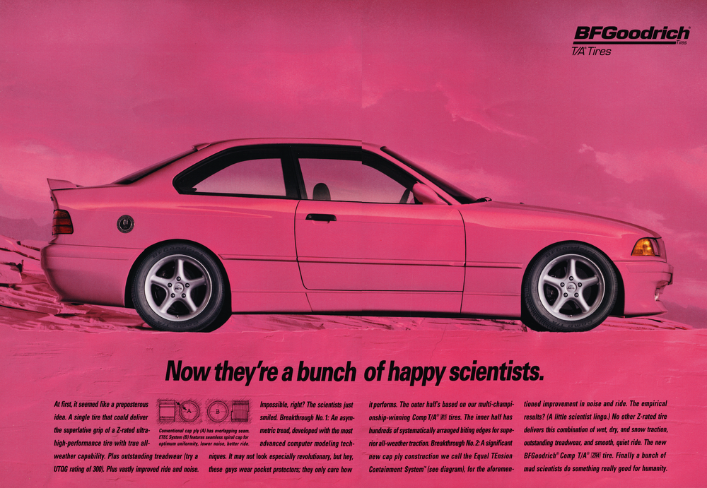 BMW-E36 M3 Good Happy Scientists BFGoodrich-Magazine-Ad