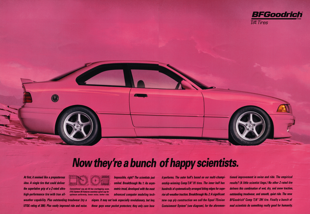 BMW-E36 M3 Good Happy Scientists BFGoodrich-Vintage-Print-Magazine-Ad-BIMMERtips.com