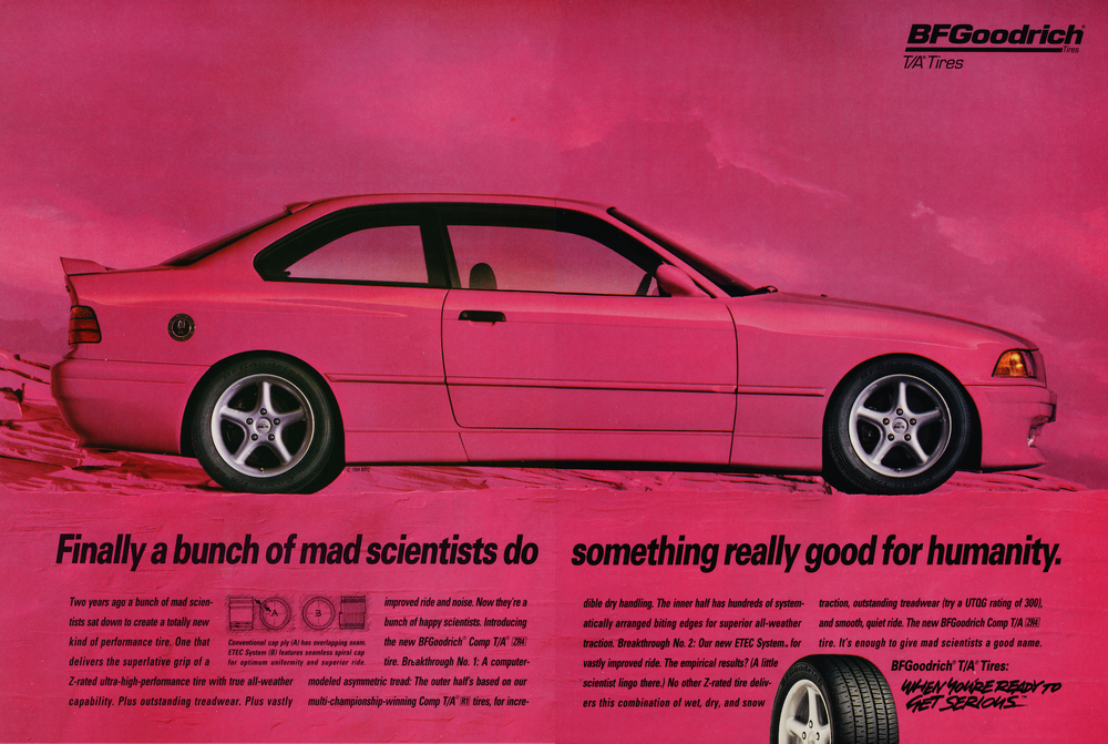 BMW-E36 M3 Good for Humanity BFGoodrich-Vintage-Print-Magazine-Ad-BIMMERtips.com