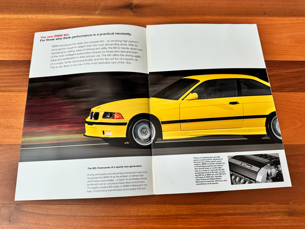 BMW-E36 M3, Pamphlet-Dealership-Sales-Brochure