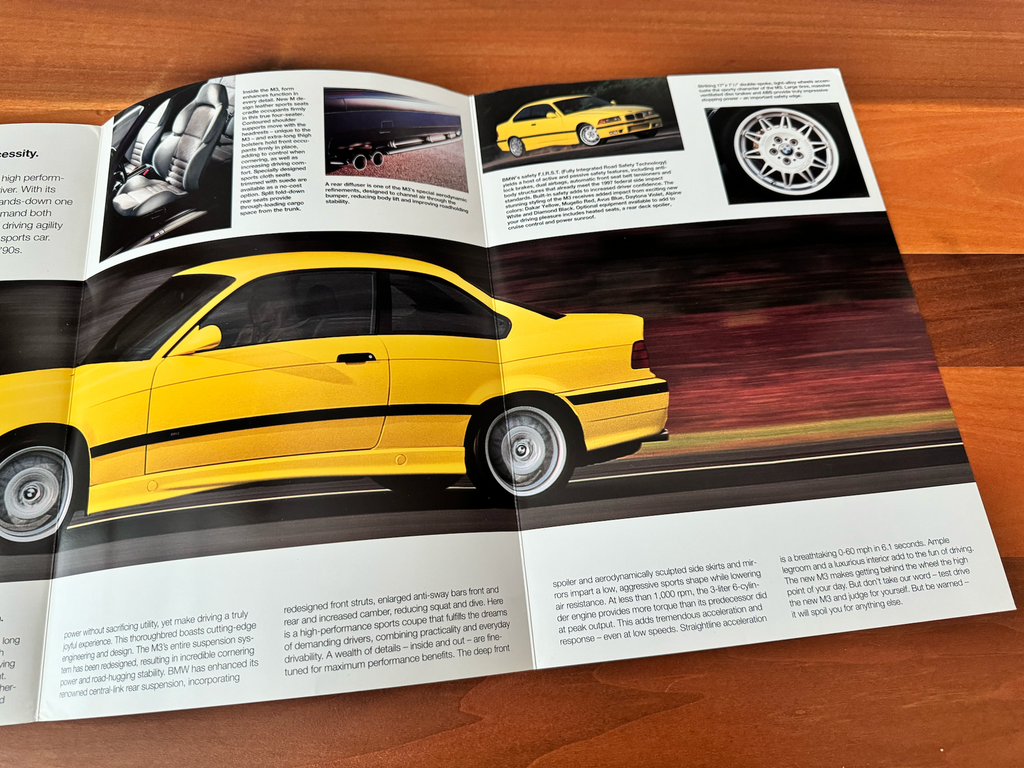 BMW-E36 M3, Pamphlet-Dealership-Sales-Brochure