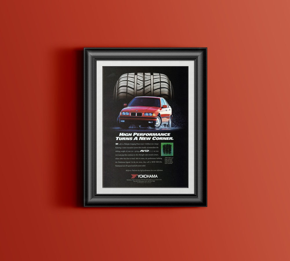 BMW-E36 Yokohama Turns a New Corner-Vintage-Print-Magazine-Ad-BIMMERtips.com