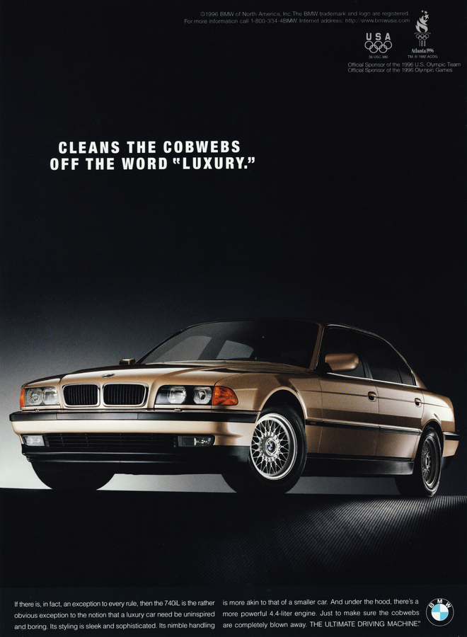 BMW-E38 Cleans the cobwebs off the word "luxury"-Magazine-Ad