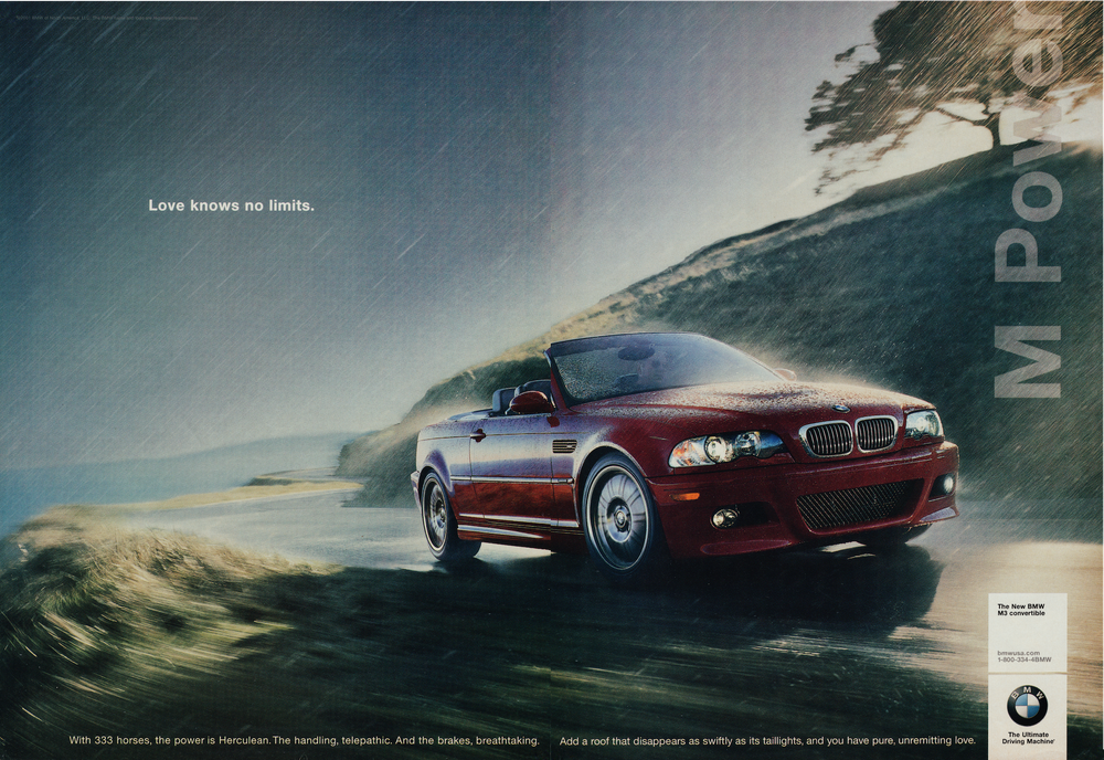 BMW-E46 M3 Love Knows No Limits a-Vintage-Print-Magazine-Ad-BIMMERtips.com