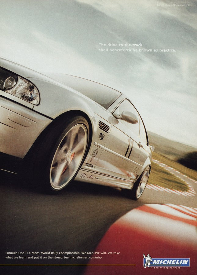 BMW-E46 M3 Michelin-Vintage-Print-Magazine-Ad-BIMMERtips.com