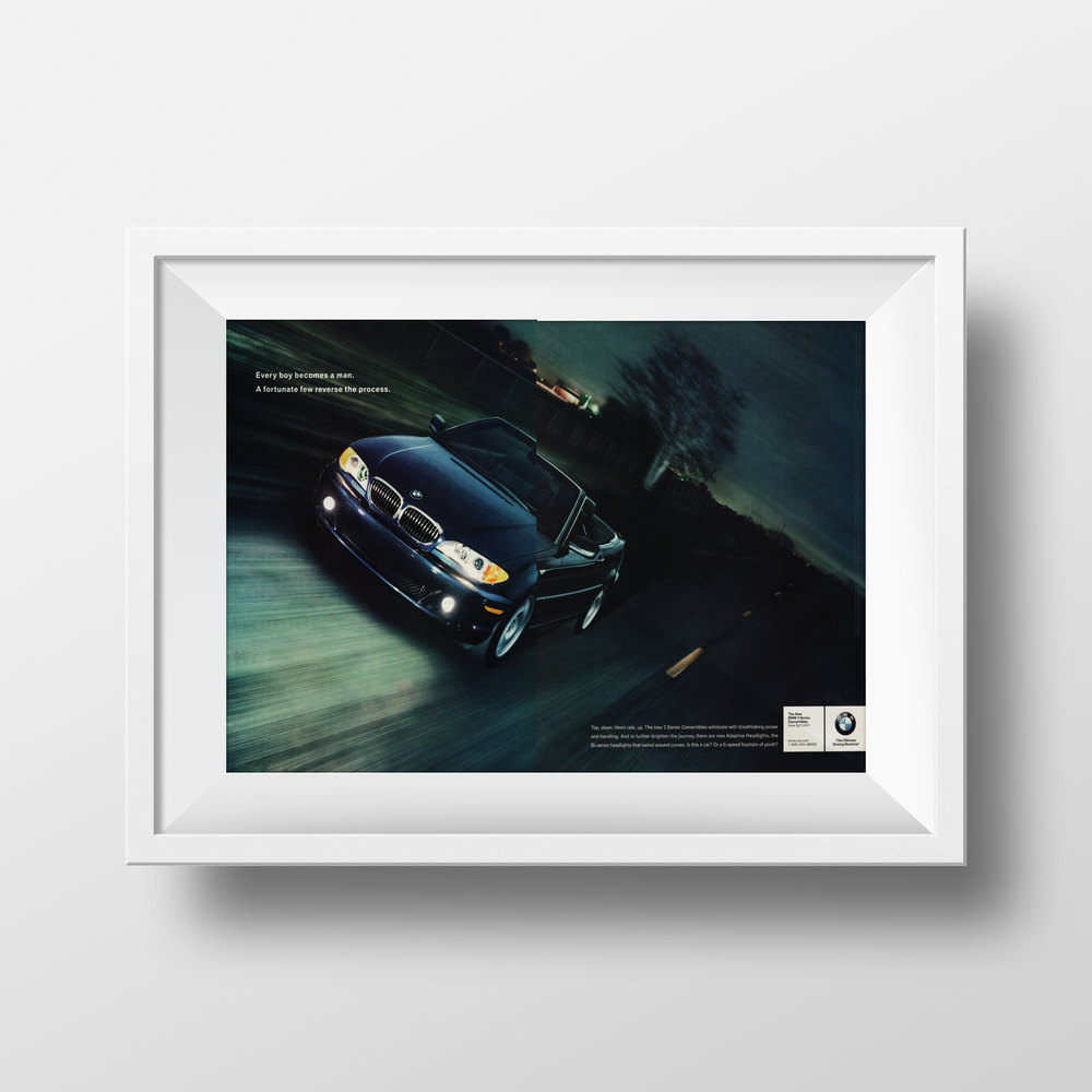 BMW-E46 Top Down. Heart rate, up.-Vintage-Print-Magazine-Ad-BIMMERtips.com
