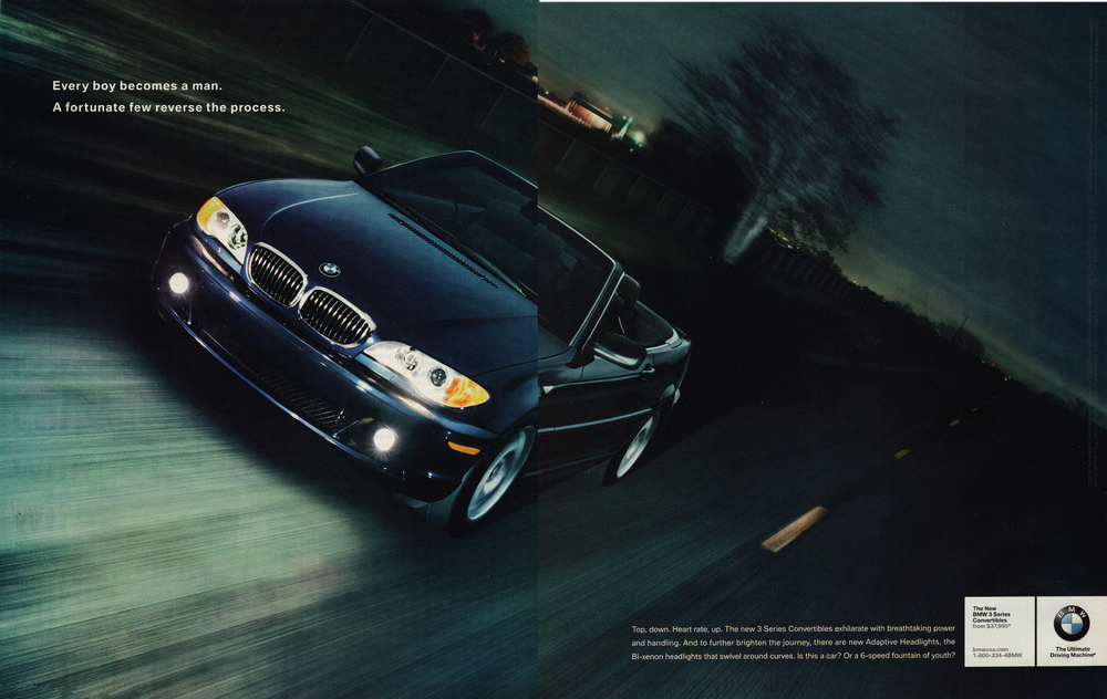 BMW-E46 Top Down. Heart rate, up.-Vintage-Print-Magazine-Ad-BIMMERtips.com