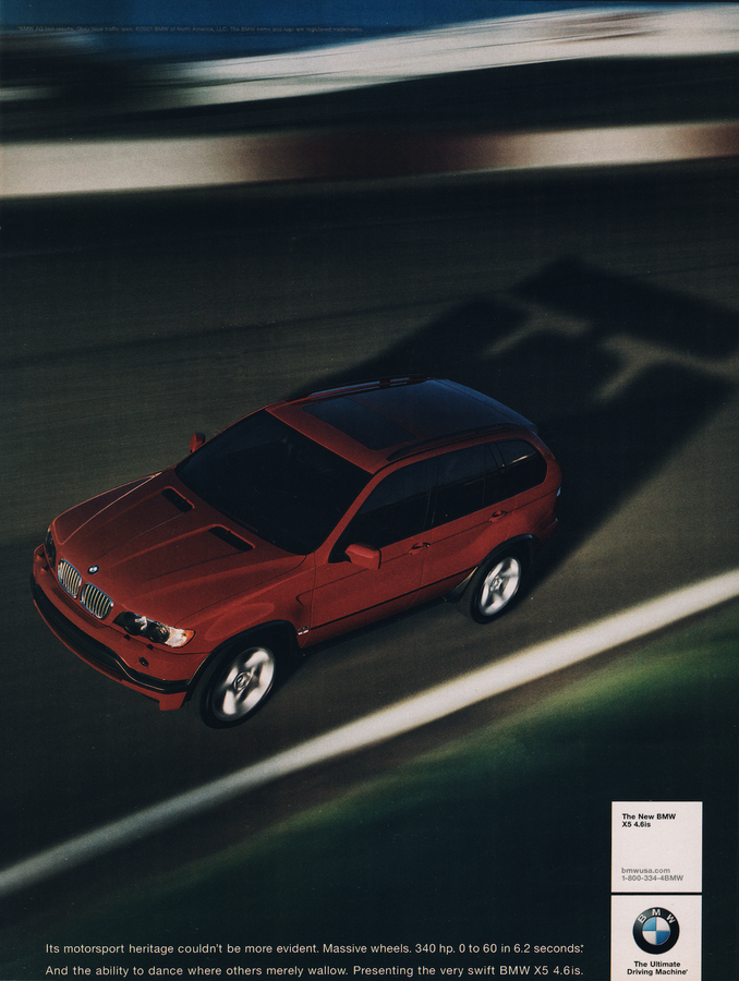 BMW-E53 X5 4.6is Motorsport Heritage-Vintage-Print-Magazine-Ad-BIMMERtips.com