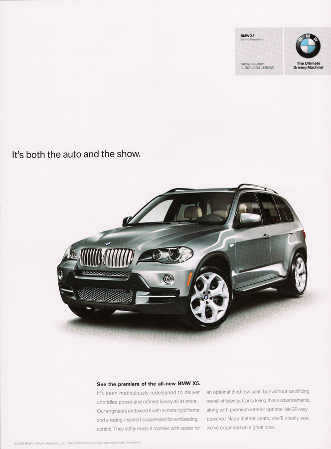BMW-E70 X5 It's Both the Auto and the Show-Magazine-Ad