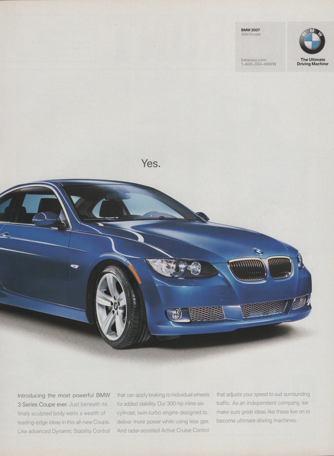 BMW-E92 335i Yes-Vintage-Print-Magazine-Ad-BIMMERtips.com