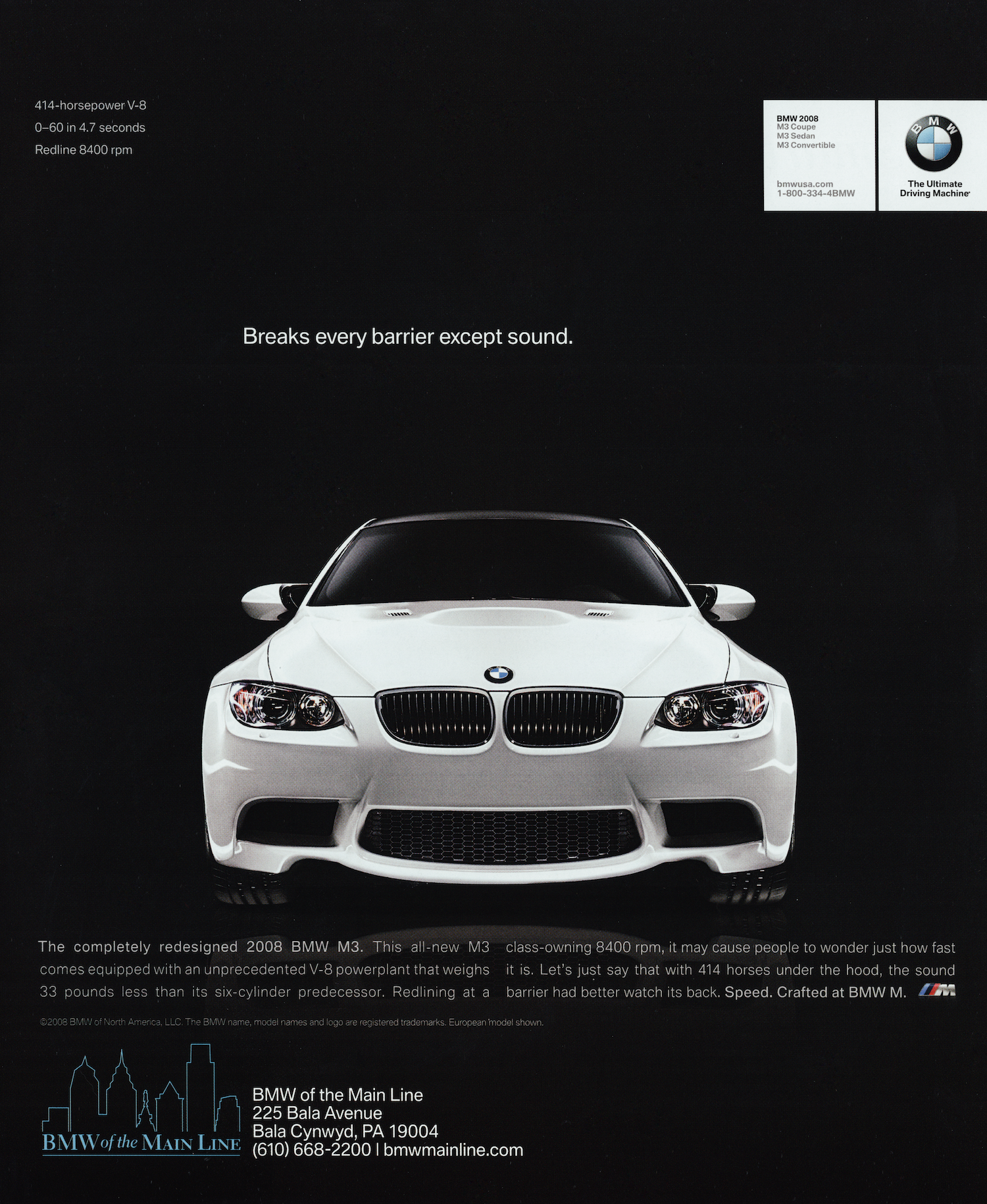 BMW-E92 M3 Breaks Every Barrier Except Sound-Magazine-Ad