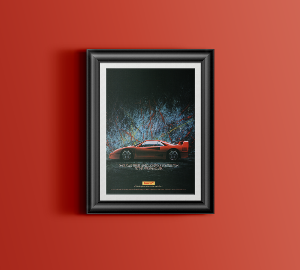 BMW-Ferrari F40 Pirelli-Magazine-Ad